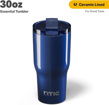 20oz Essential Tumbler with Lid, Ceramic Lined, White | Insulated, Stainless Steel Metal, Portable Travel Cup for Hot and Cold Drinks, Coffee, Car, Camping and Travel