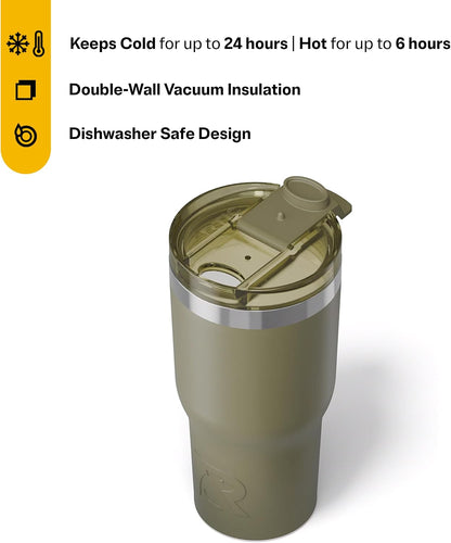 20oz Essential Tumbler with Lid, Ceramic Lined, White | Insulated, Stainless Steel Metal, Portable Travel Cup for Hot and Cold Drinks, Coffee, Car, Camping and Travel