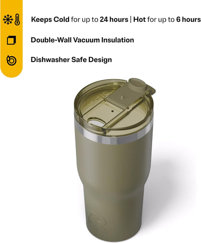 20oz Essential Tumbler with Lid, Ceramic Lined, White | Insulated, Stainless Steel Metal, Portable Travel Cup for Hot and Cold Drinks, Coffee, Car, Camping and Travel