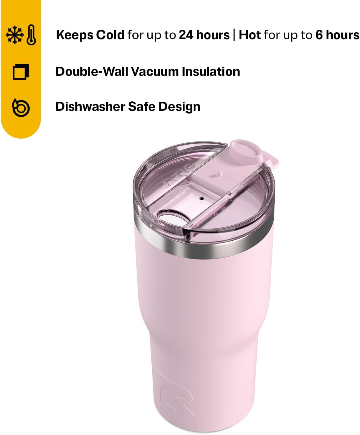 20oz Essential Tumbler with Lid, Ceramic Lined, White | Insulated, Stainless Steel Metal, Portable Travel Cup for Hot and Cold Drinks, Coffee, Car, Camping and Travel