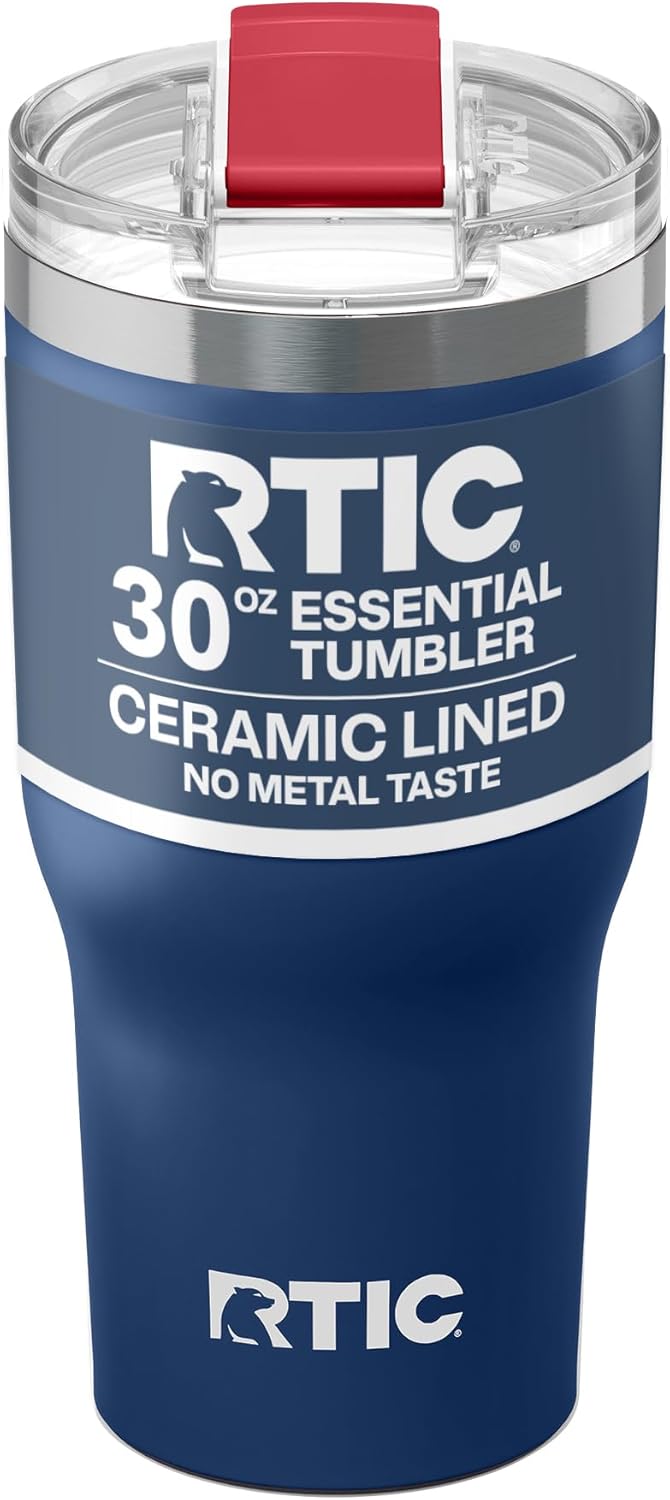 20oz Essential Tumbler with Lid, Ceramic Lined, White | Insulated, Stainless Steel Metal, Portable Travel Cup for Hot and Cold Drinks, Coffee, Car, Camping and Travel