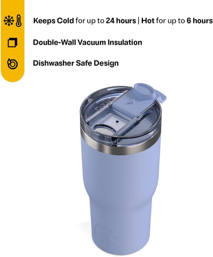 20oz Essential Tumbler with Lid, Ceramic Lined, White | Insulated, Stainless Steel Metal, Portable Travel Cup for Hot and Cold Drinks, Coffee, Car, Camping and Travel