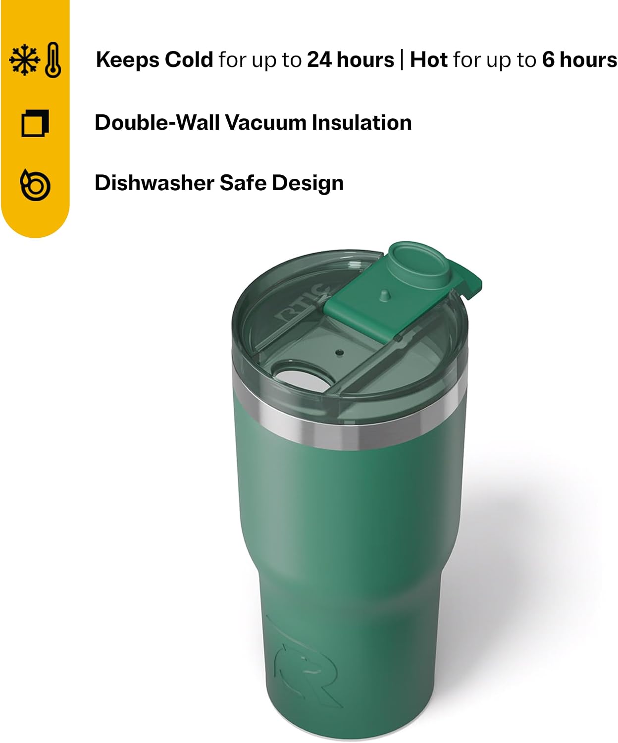 20oz Essential Tumbler with Lid, Ceramic Lined, White | Insulated, Stainless Steel Metal, Portable Travel Cup for Hot and Cold Drinks, Coffee, Car, Camping and Travel