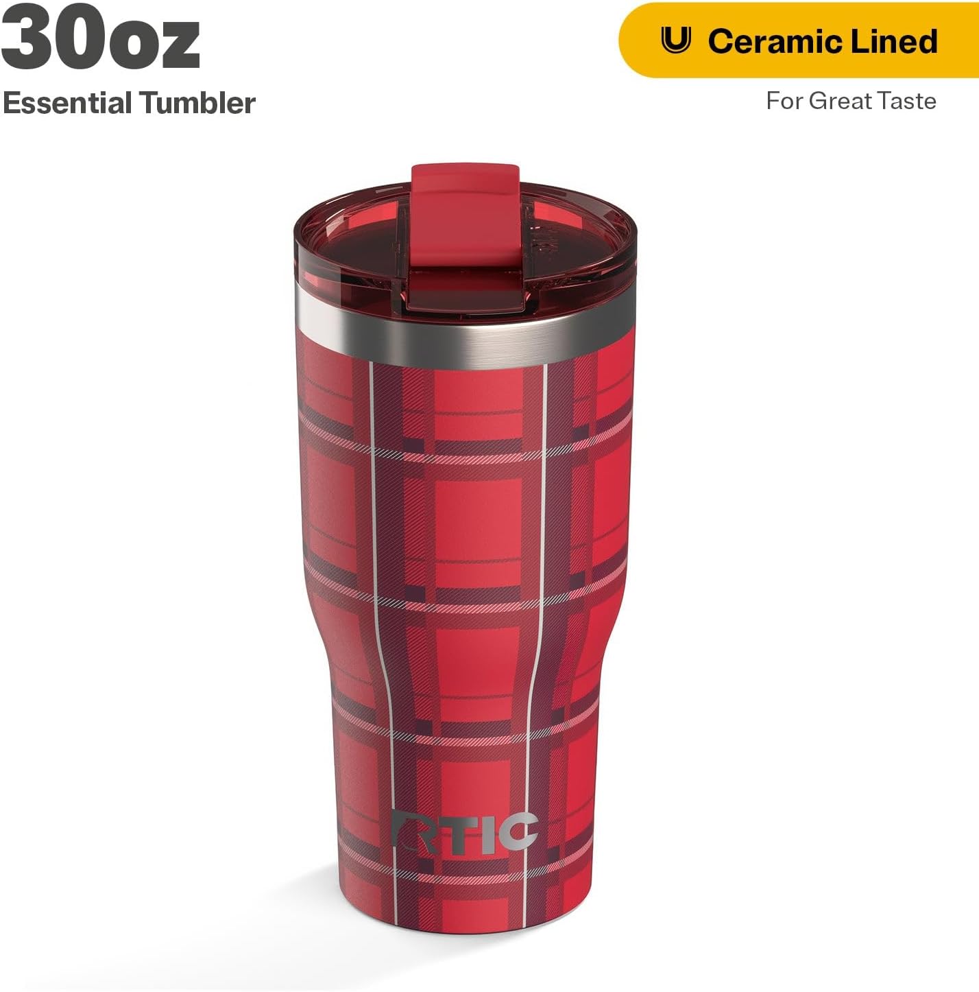 20oz Essential Tumbler with Lid, Ceramic Lined, White | Insulated, Stainless Steel Metal, Portable Travel Cup for Hot and Cold Drinks, Coffee, Car, Camping and Travel