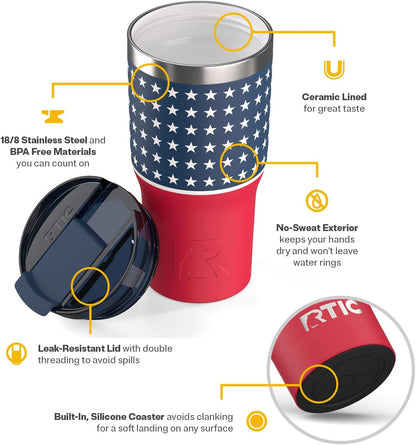 20oz Essential Tumbler with Lid, Ceramic Lined, White | Insulated, Stainless Steel Metal, Portable Travel Cup for Hot and Cold Drinks, Coffee, Car, Camping and Travel
