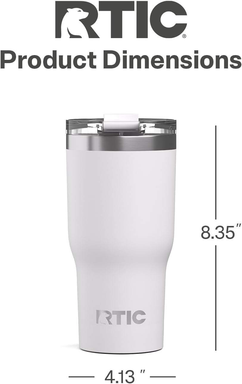 20oz Essential Tumbler with Lid, Ceramic Lined, White | Insulated, Stainless Steel Metal, Portable Travel Cup for Hot and Cold Drinks, Coffee, Car, Camping and Travel