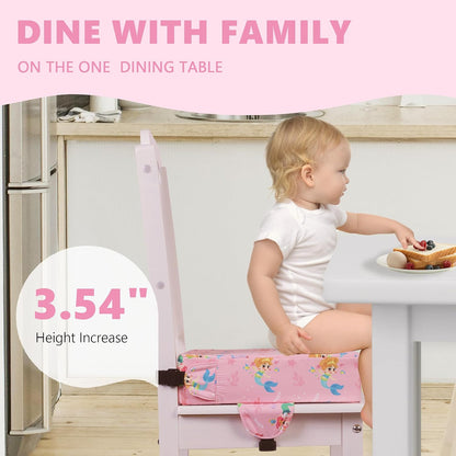Booster Seat for Kitchen Chair, Toddler Booster Seats for Dining Table with Adjustable Straps Portable for Travel Camping Eating, Booster Cushion for Table for Baby Child Infant Kid Boy Girl