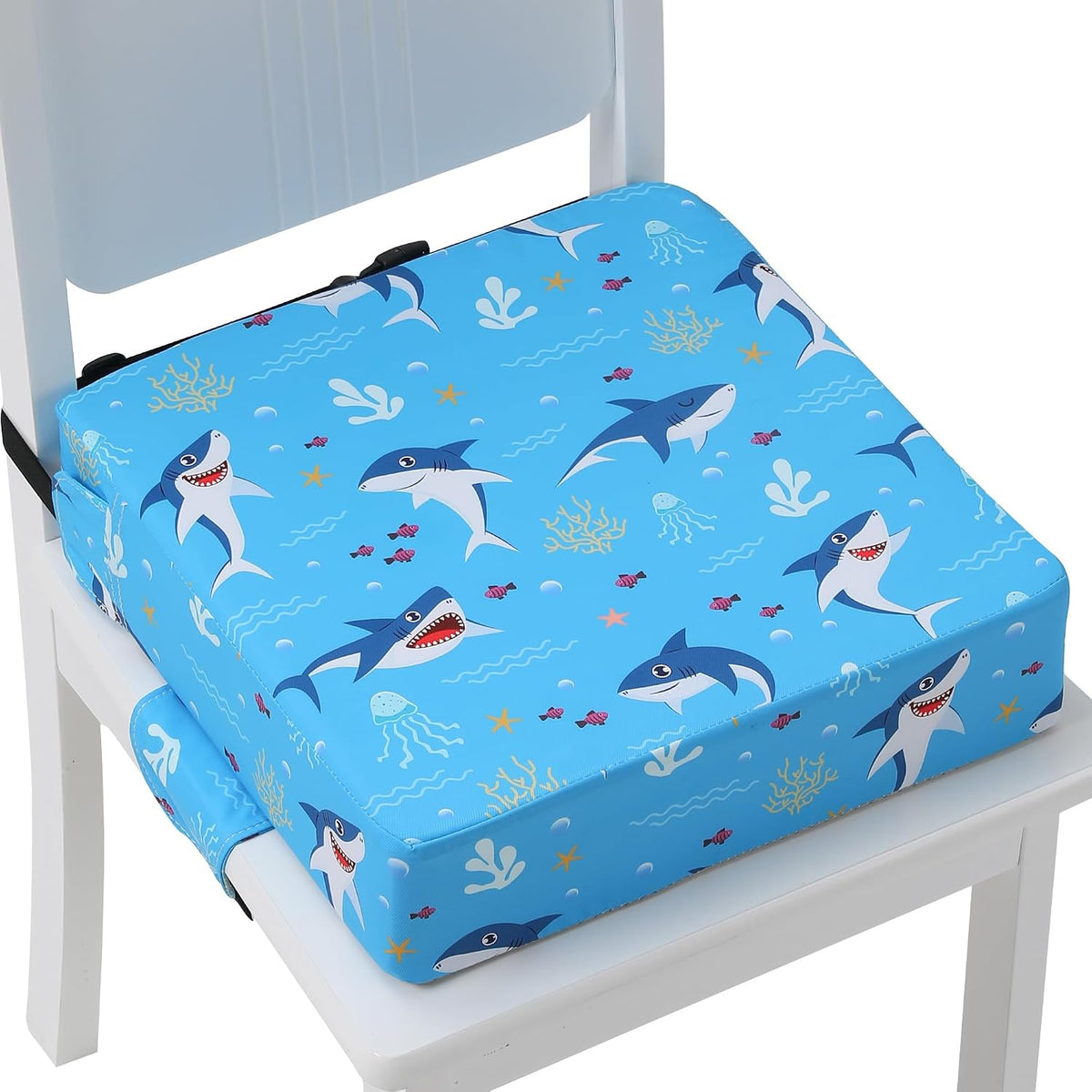 Booster Seat for Kitchen Chair, Toddler Booster Seats for Dining Table with Adjustable Straps Portable for Travel Camping Eating, Booster Cushion for Table for Baby Child Infant Kid Boy Girl