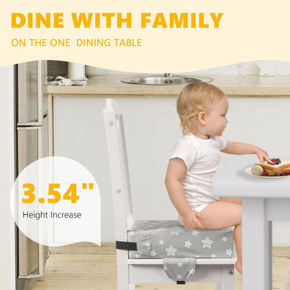 Booster Seat for Kitchen Chair, Toddler Booster Seats for Dining Table with Adjustable Straps Portable for Travel Camping Eating, Booster Cushion for Table for Baby Child Infant Kid Boy Girl
