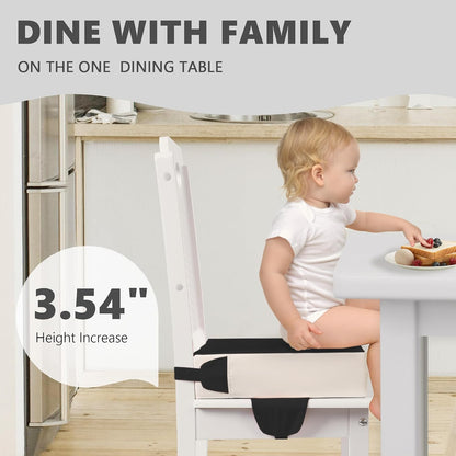 Booster Seat for Kitchen Chair, Toddler Booster Seats for Dining Table with Adjustable Straps Portable for Travel Camping Eating, Booster Cushion for Table for Baby Child Infant Kid Boy Girl