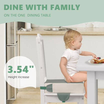 Booster Seat for Kitchen Chair, Toddler Booster Seats for Dining Table with Adjustable Straps Portable for Travel Camping Eating, Booster Cushion for Table for Baby Child Infant Kid Boy Girl