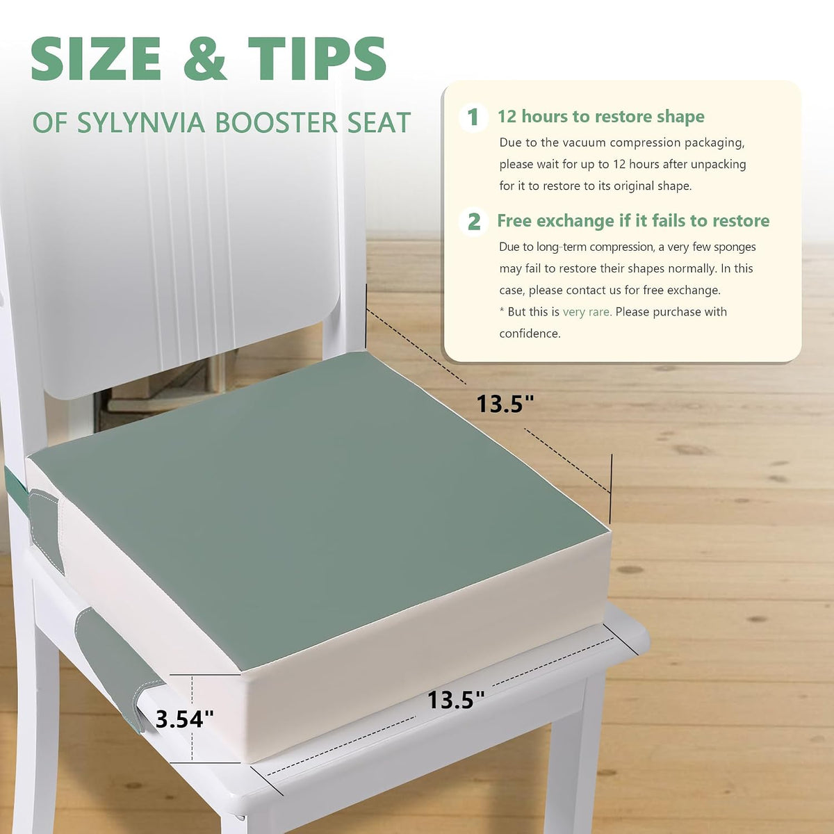 Booster Seat for Kitchen Chair, Toddler Booster Seats for Dining Table with Adjustable Straps Portable for Travel Camping Eating, Booster Cushion for Table for Baby Child Infant Kid Boy Girl