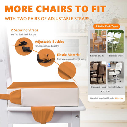 Booster Seat for Kitchen Chair, Toddler Booster Seats for Dining Table with Adjustable Straps Portable for Travel Camping Eating, Booster Cushion for Table for Baby Child Infant Kid Boy Girl