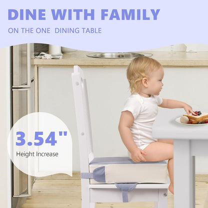 Booster Seat for Kitchen Chair, Toddler Booster Seats for Dining Table with Adjustable Straps Portable for Travel Camping Eating, Booster Cushion for Table for Baby Child Infant Kid Boy Girl