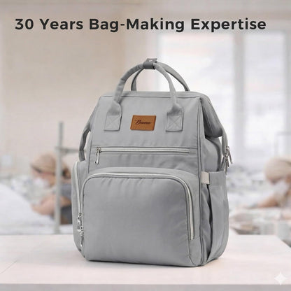 Large Diaper Bag for Mom: 27 Liters with Changing pad - Insulated Lightweight Travel Backpack for Organizing Baby Boy & Girl Essentials - Black
