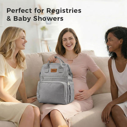 Large Diaper Bag for Mom: 27 Liters with Changing pad - Insulated Lightweight Travel Backpack for Organizing Baby Boy & Girl Essentials - Black