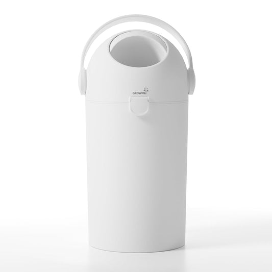 Odor-Locking Baby Diaper Pail with Dual-Barrier Design, White