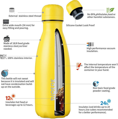 25 oz Insulated Stainless Steel Water Bottle, Metal Sports Flask | Double Wall Vacuum, Leak Proof, Keeps Hot/Cold, BPA Free, Dishwasher Safe, Cupholder Friendly, Travel, Lake Blue - Colors B
