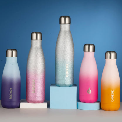 25 oz Insulated Stainless Steel Water Bottle, Metal Sports Flask | Double Wall Vacuum, Leak Proof, Keeps Hot/Cold, BPA Free, Dishwasher Safe, Cupholder Friendly, Travel, Lake Blue - Colors B