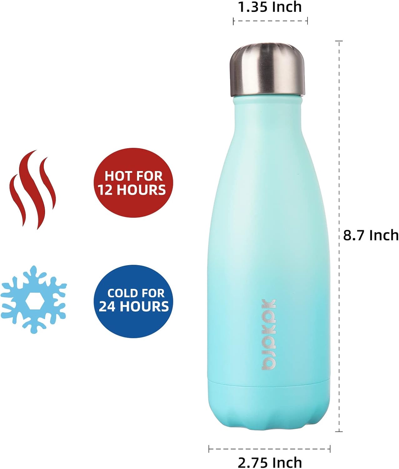 25 oz Insulated Stainless Steel Water Bottle, Metal Sports Flask | Double Wall Vacuum, Leak Proof, Keeps Hot/Cold, BPA Free, Dishwasher Safe, Cupholder Friendly, Travel, Lake Blue - Colors B