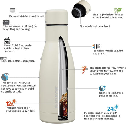 25 oz Insulated Stainless Steel Water Bottle, Metal Sports Flask | Double Wall Vacuum, Leak Proof, Keeps Hot/Cold, BPA Free, Dishwasher Safe, Cupholder Friendly, Travel, Lake Blue - Colors B