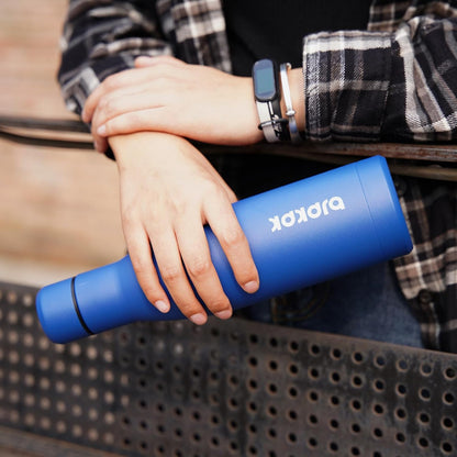 25 oz Insulated Stainless Steel Water Bottle, Metal Sports Flask | Double Wall Vacuum, Leak Proof, Keeps Hot/Cold, BPA Free, Dishwasher Safe, Cupholder Friendly, Travel, Lake Blue - Colors B
