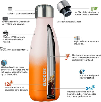 25 oz Insulated Stainless Steel Water Bottle, Metal Sports Flask | Double Wall Vacuum, Leak Proof, Keeps Hot/Cold, BPA Free, Dishwasher Safe, Cupholder Friendly, Travel, Lake Blue - Colors B