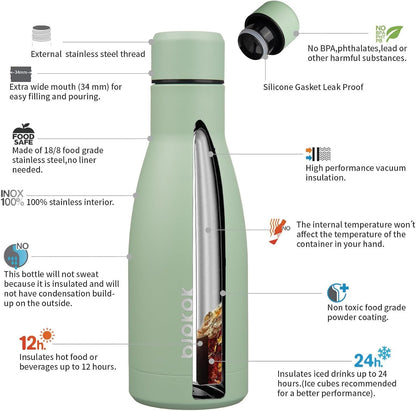 25 oz Insulated Stainless Steel Water Bottle, Metal Sports Flask | Double Wall Vacuum, Leak Proof, Keeps Hot/Cold, BPA Free, Dishwasher Safe, Cupholder Friendly, Travel, Lake Blue - Colors B