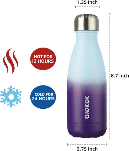 25 oz Insulated Stainless Steel Water Bottle, Metal Sports Flask | Double Wall Vacuum, Leak Proof, Keeps Hot/Cold, BPA Free, Dishwasher Safe, Cupholder Friendly, Travel, Lake Blue - Colors B