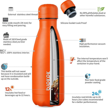 25 oz Insulated Stainless Steel Water Bottle, Metal Sports Flask | Double Wall Vacuum, Leak Proof, Keeps Hot/Cold, BPA Free, Dishwasher Safe, Cupholder Friendly, Travel, Lake Blue - Colors B