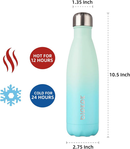 25 oz Insulated Stainless Steel Water Bottle, Metal Sports Flask | Double Wall Vacuum, Leak Proof, Keeps Hot/Cold, BPA Free, Dishwasher Safe, Cupholder Friendly, Travel, Lake Blue - Colors B