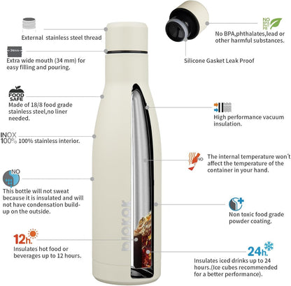 25 oz Insulated Stainless Steel Water Bottle, Metal Sports Flask | Double Wall Vacuum, Leak Proof, Keeps Hot/Cold, BPA Free, Dishwasher Safe, Cupholder Friendly, Travel, Lake Blue - Colors B