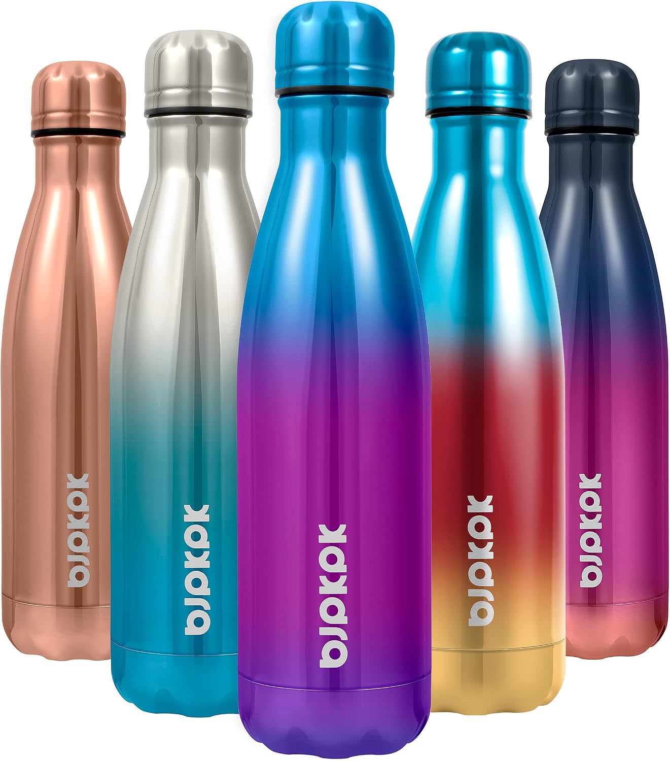25 oz Insulated Stainless Steel Water Bottle, Metal Sports Flask | Double Wall Vacuum, Leak Proof, Keeps Hot/Cold, BPA Free, Dishwasher Safe, Cupholder Friendly, Travel, Lake Blue - Colors B