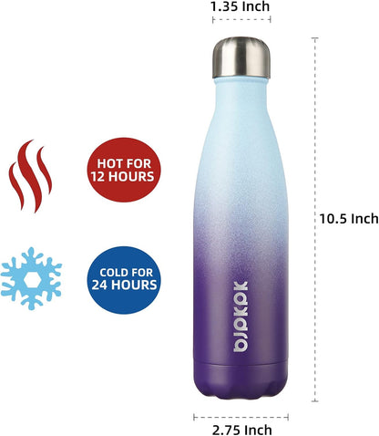 25 oz Insulated Stainless Steel Water Bottle, Metal Sports Flask | Double Wall Vacuum, Leak Proof, Keeps Hot/Cold, BPA Free, Dishwasher Safe, Cupholder Friendly, Travel, Lake Blue - Colors B