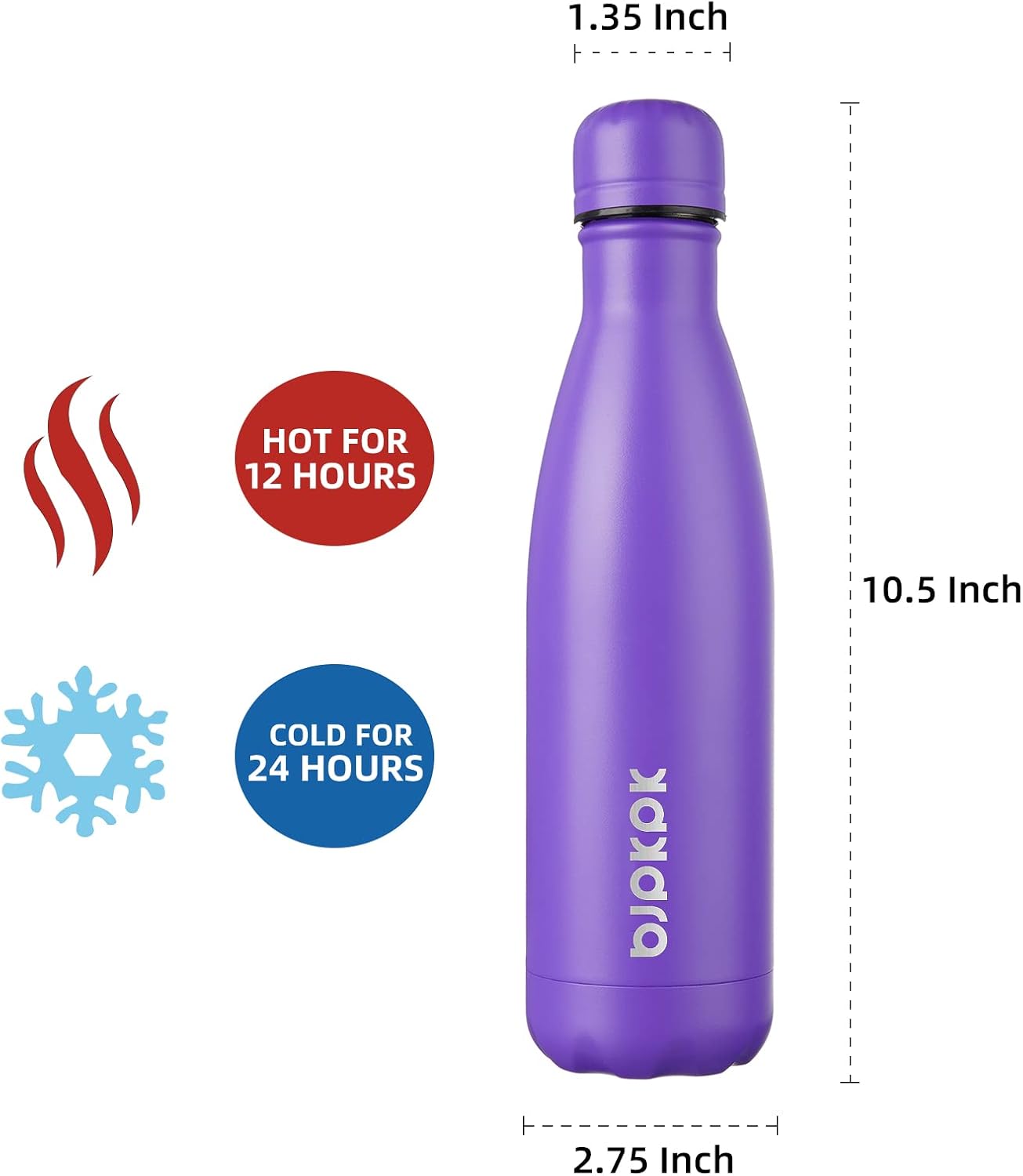 25 oz Insulated Stainless Steel Water Bottle, Metal Sports Flask | Double Wall Vacuum, Leak Proof, Keeps Hot/Cold, BPA Free, Dishwasher Safe, Cupholder Friendly, Travel, Lake Blue - Colors B