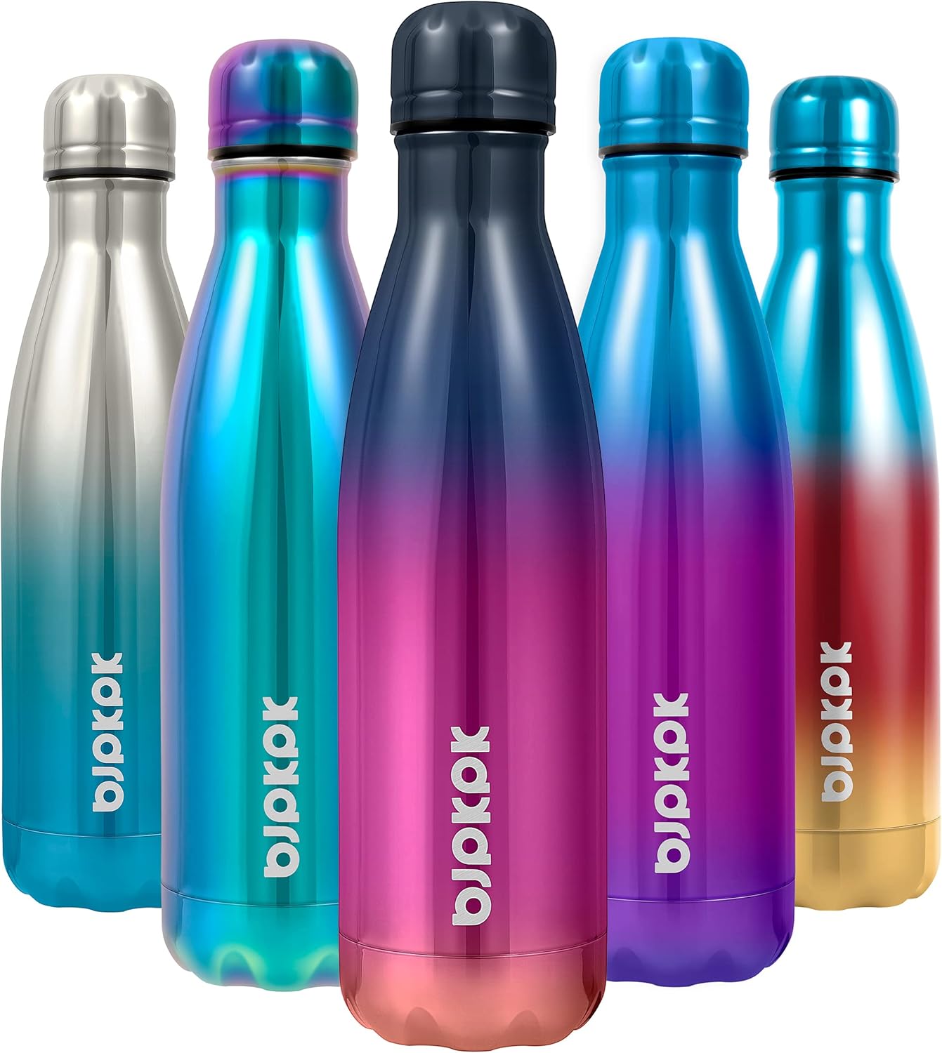 25 oz Insulated Stainless Steel Water Bottle, Metal Sports Flask | Double Wall Vacuum, Leak Proof, Keeps Hot/Cold, BPA Free, Dishwasher Safe, Cupholder Friendly, Travel, Lake Blue - Colors B