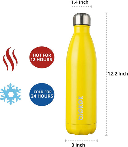 25 oz Insulated Stainless Steel Water Bottle, Metal Sports Flask | Double Wall Vacuum, Leak Proof, Keeps Hot/Cold, BPA Free, Dishwasher Safe, Cupholder Friendly, Travel, Lake Blue - Colors B