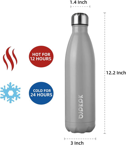 25 oz Insulated Stainless Steel Water Bottle, Metal Sports Flask | Double Wall Vacuum, Leak Proof, Keeps Hot/Cold, BPA Free, Dishwasher Safe, Cupholder Friendly, Travel, Lake Blue - Colors B