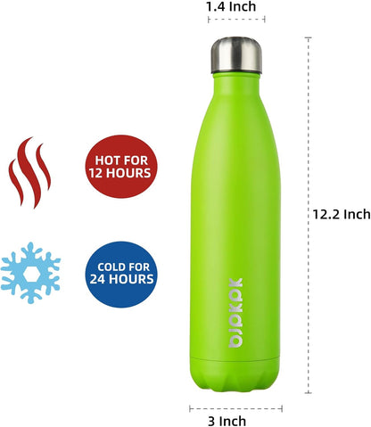 25 oz Insulated Stainless Steel Water Bottle, Metal Sports Flask | Double Wall Vacuum, Leak Proof, Keeps Hot/Cold, BPA Free, Dishwasher Safe, Cupholder Friendly, Travel, Lake Blue - Colors B