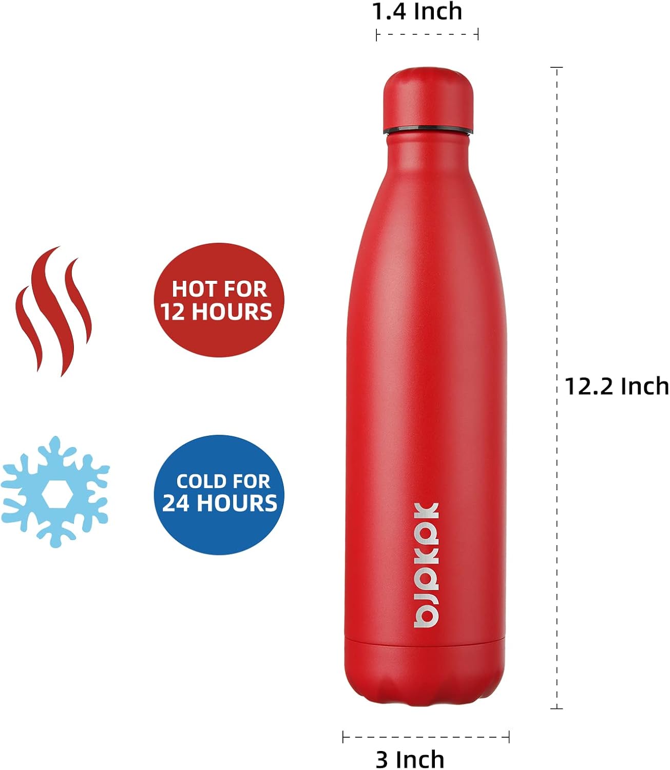 25 oz Insulated Stainless Steel Water Bottle, Metal Sports Flask | Double Wall Vacuum, Leak Proof, Keeps Hot/Cold, BPA Free, Dishwasher Safe, Cupholder Friendly, Travel, Lake Blue - Colors B