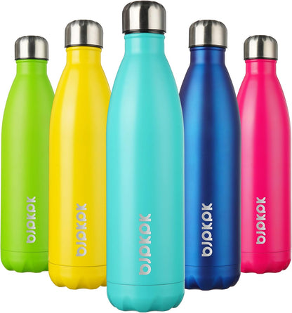 25 oz Insulated Stainless Steel Water Bottle, Metal Sports Flask | Double Wall Vacuum, Leak Proof, Keeps Hot/Cold, BPA Free, Dishwasher Safe, Cupholder Friendly, Travel, Lake Blue - Colors B