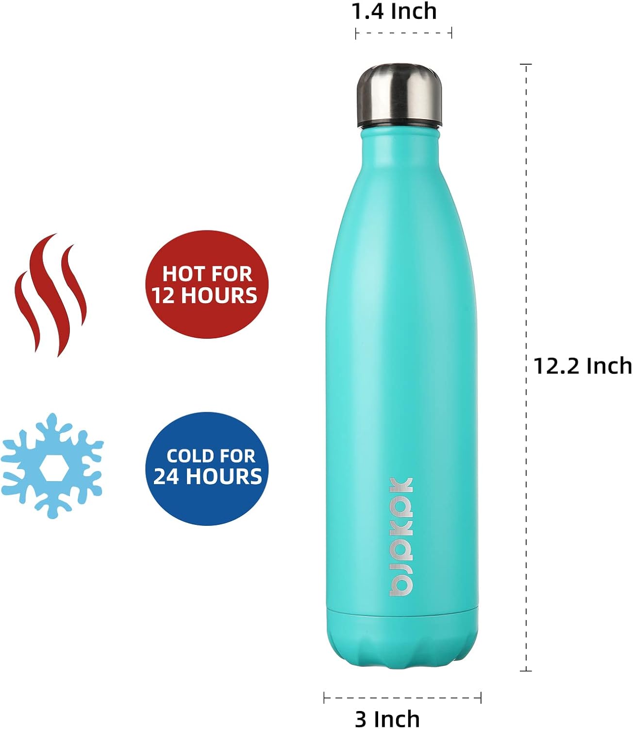 25 oz Insulated Stainless Steel Water Bottle, Metal Sports Flask | Double Wall Vacuum, Leak Proof, Keeps Hot/Cold, BPA Free, Dishwasher Safe, Cupholder Friendly, Travel, Lake Blue - Colors B