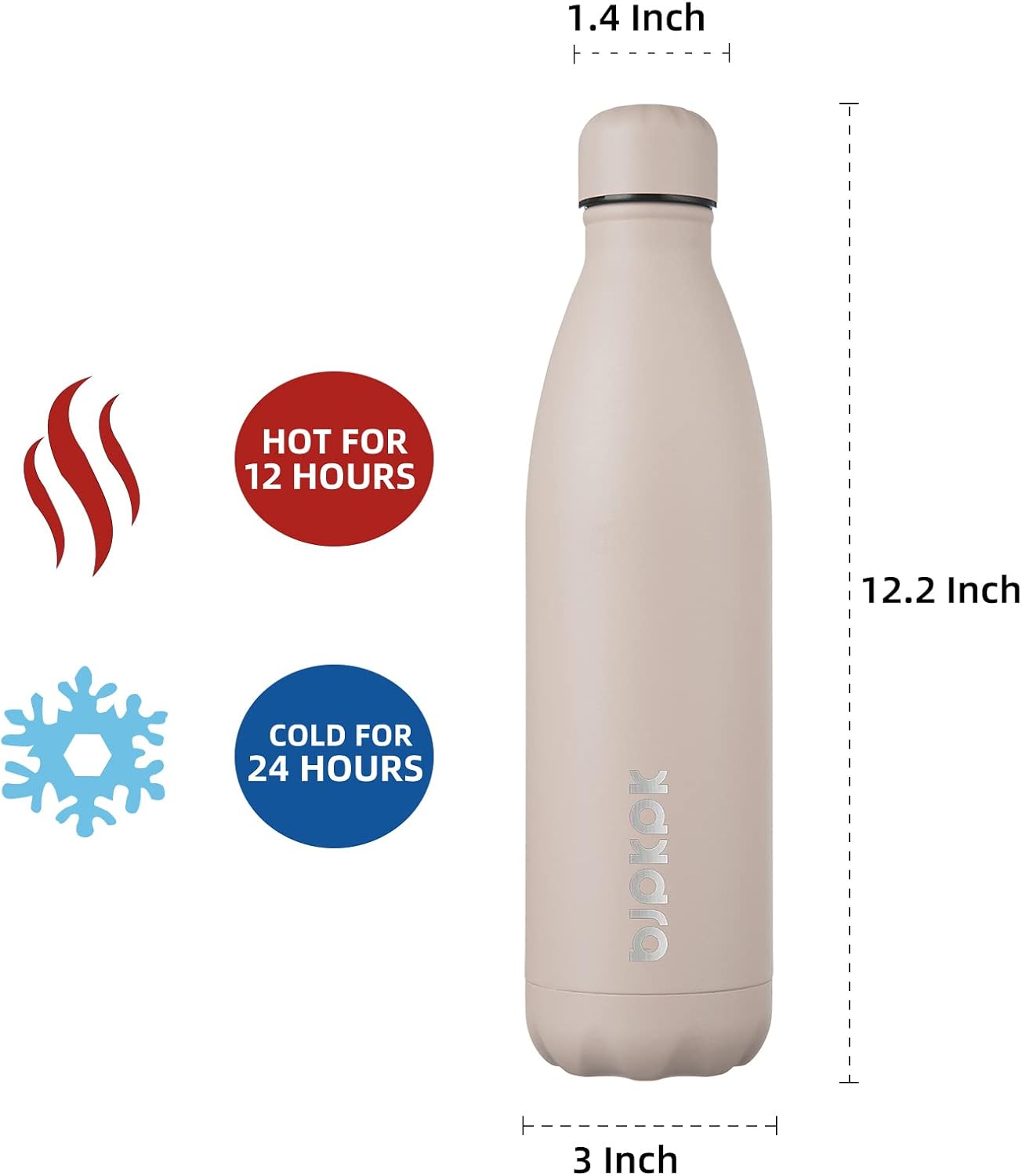 25 oz Insulated Stainless Steel Water Bottle, Metal Sports Flask | Double Wall Vacuum, Leak Proof, Keeps Hot/Cold, BPA Free, Dishwasher Safe, Cupholder Friendly, Travel, Lake Blue - Colors B