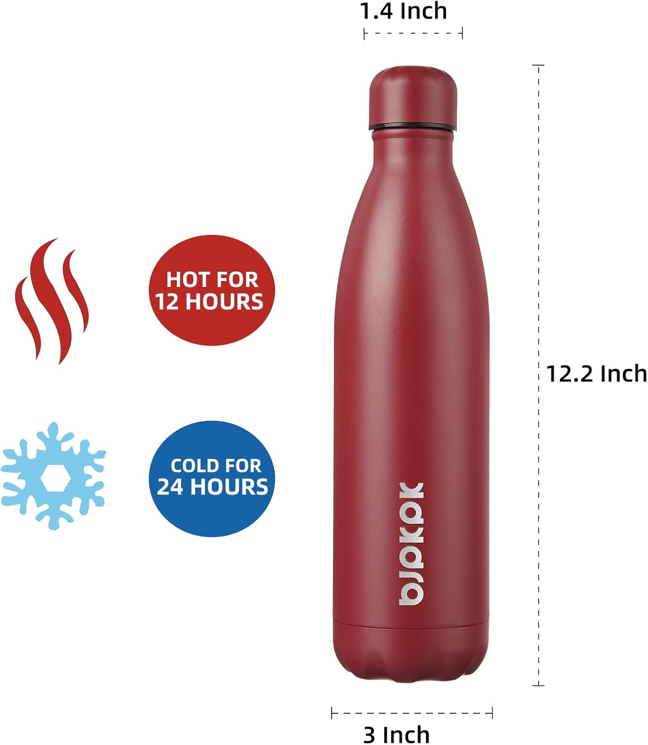 25 oz Insulated Stainless Steel Water Bottle, Metal Sports Flask | Double Wall Vacuum, Leak Proof, Keeps Hot/Cold, BPA Free, Dishwasher Safe, Cupholder Friendly, Travel, Lake Blue - Colors B