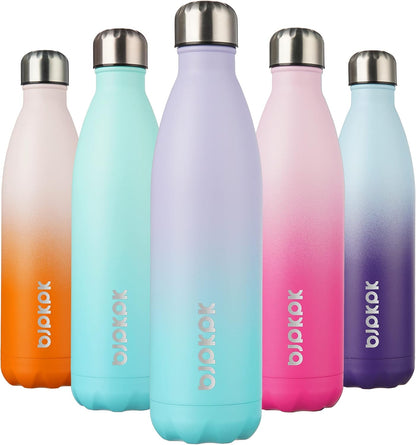 25 oz Insulated Stainless Steel Water Bottle, Metal Sports Flask | Double Wall Vacuum, Leak Proof, Keeps Hot/Cold, BPA Free, Dishwasher Safe, Cupholder Friendly, Travel, Lake Blue - Colors B