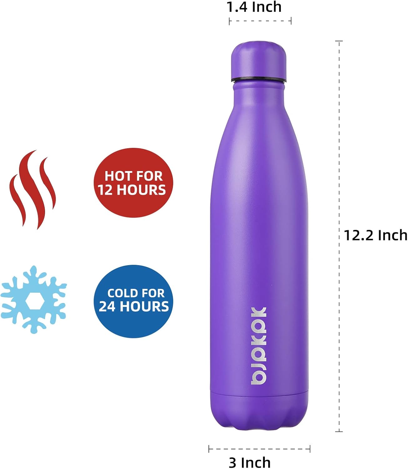 25 oz Insulated Stainless Steel Water Bottle, Metal Sports Flask | Double Wall Vacuum, Leak Proof, Keeps Hot/Cold, BPA Free, Dishwasher Safe, Cupholder Friendly, Travel, Lake Blue - Colors B