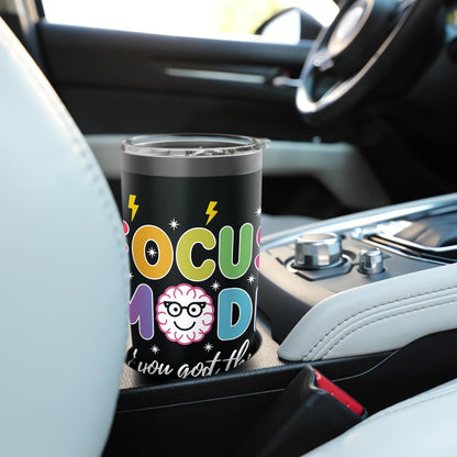 Colorful Focus Mode Text with Brain Character Stainless Steel Insulated Tumbler