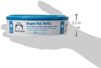 Amazon Brand- Round Diaper Pail Refills for Diaper Genie Pails, Odor Control, Unscented, 1080 Count (4 Packs of 270 Count), Compatible with Diaper Genie Complete, Elite and Expressions Pails