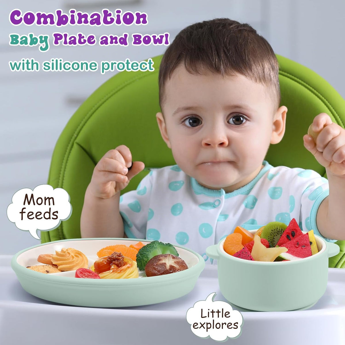 4 Pcs Porcelain Kid Suction Plate and Bowl Set,Pink,Beige