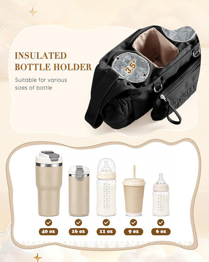 Stroller Organizer with Dual Insulated Cup Holders, Camel